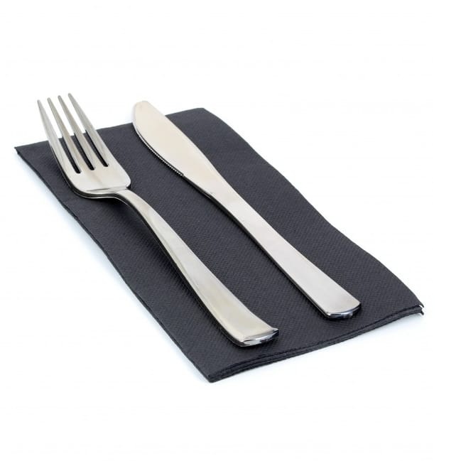 SERVILLETA 40 X 40 PLIEGUE 1/8 NEGRO 2C (Caja 2400 uds)